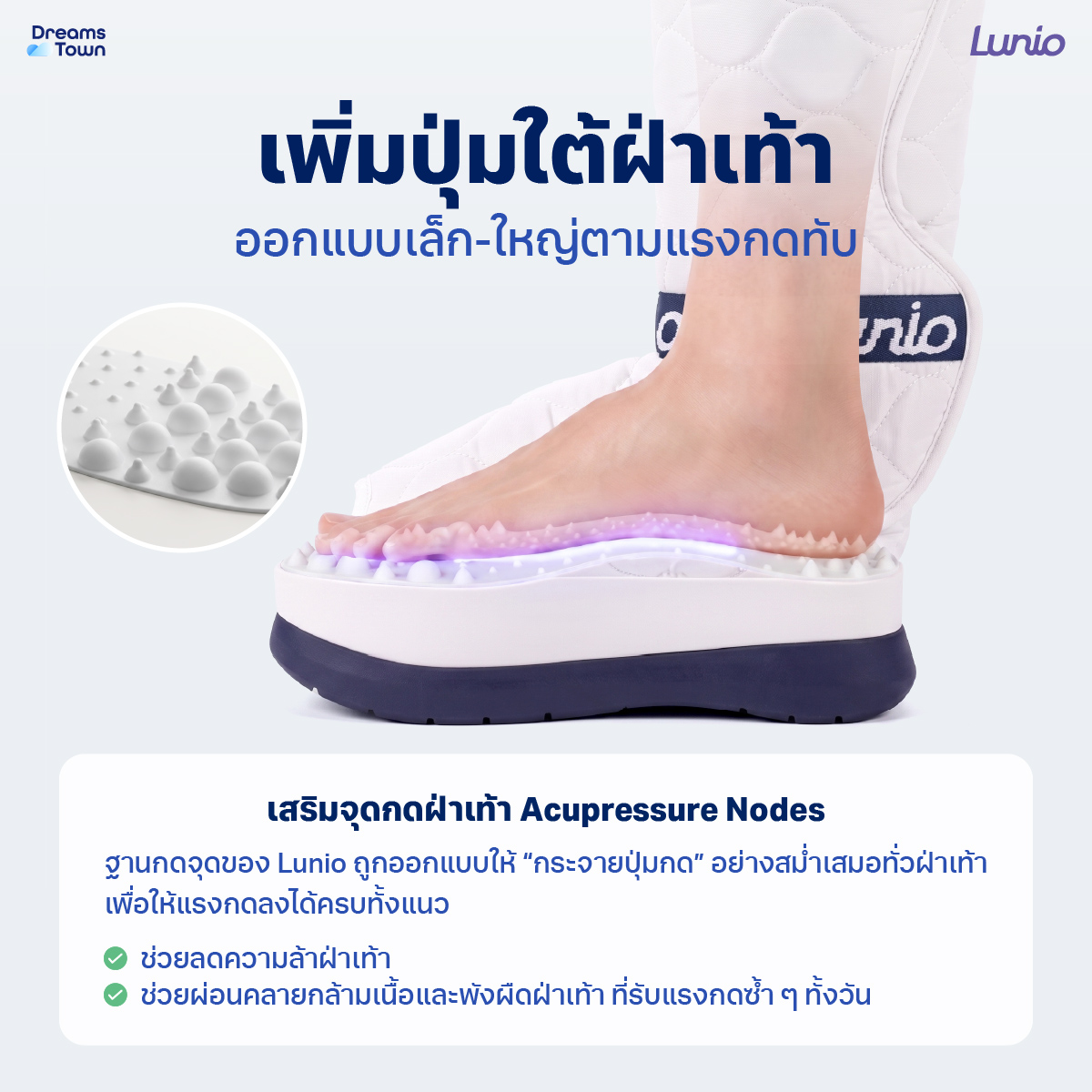 รองเท้านวดไฟฟ้าแบบไร้สาย LUNIO รุ่น MASSAGE BOOTS WHITE